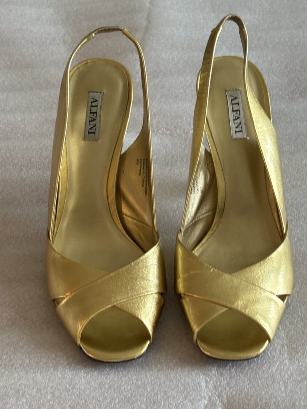 ALFANI Gold Slingback Open Toe Sandals
